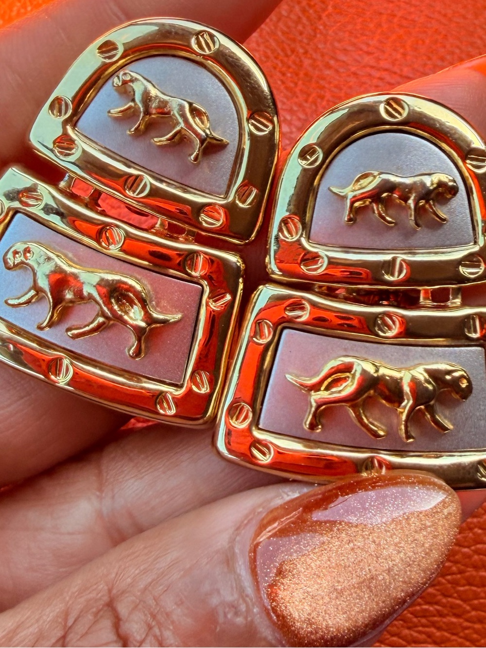 Vintage Panther Door Knocker Clip-On Earrings